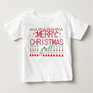 Camiseta De Bebé "Feliz Navidad a Todos" Baby Tee de Sudadera Fea
