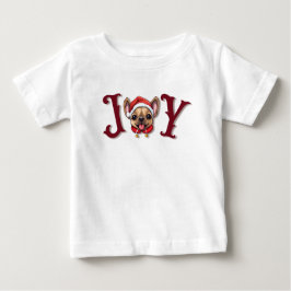 Camiseta De Bebé Feliz Navidad Alegría lindo Bulldog francés holly