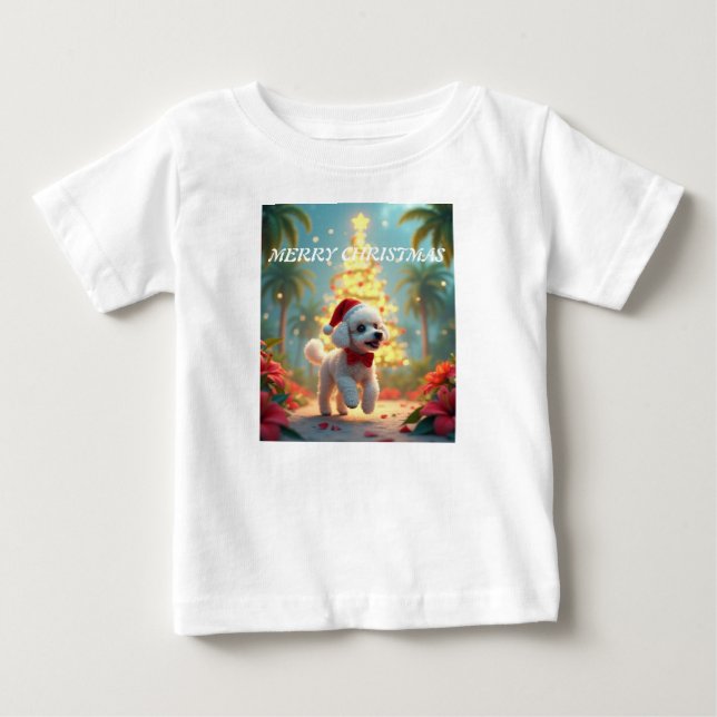 Camiseta De Bebé Feliz navidad cachorro (Anverso)
