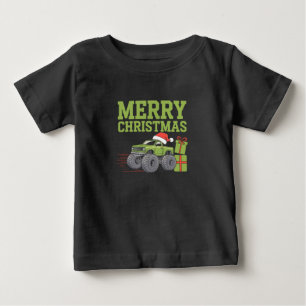 Camiseta De Bebé Feliz Navidad Camión Monstruo Niño Xmas 