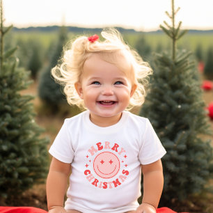 Camiseta De Bebé Feliz Navidad Cara Feliz