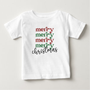 Camiseta De Bebé Feliz Navidad Celebración de Navidad Familiar Rega