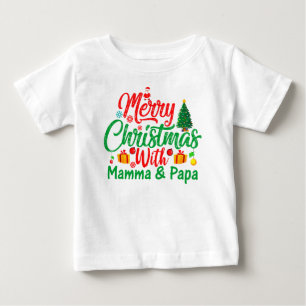 Camiseta De Bebé Feliz Navidad con Mamma y Papa-42705
