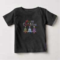 Feliz Navidad Cruz Árbol de Navidad Retro