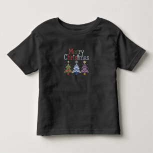 Camiseta De Bebé Feliz Navidad Cruz Árbol Xmas Retro