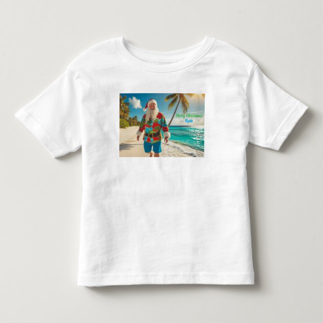 Camiseta De Bebé Feliz Navidad desde la playa (Anverso)
