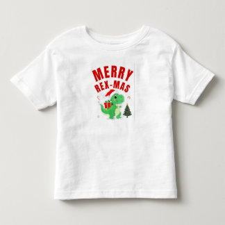 Camiseta De Bebé Feliz Navidad Dinosaurio Rex-Mas