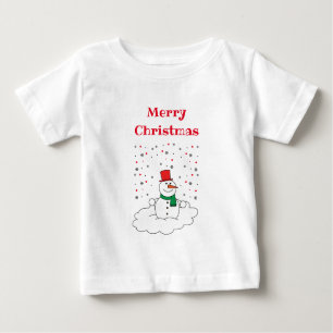 Camiseta De Bebé Feliz Navidad, familia Snowman Snowflakes White