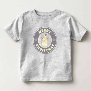 Camiseta De Bebé Feliz Navidad feliz estilo de café famoso de nieve