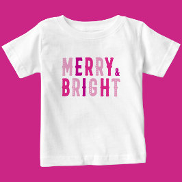 Camiseta De Bebé Feliz Navidad, Feliz y Brillante