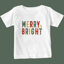 Camiseta De Bebé Feliz Navidad, Feliz y Brillante