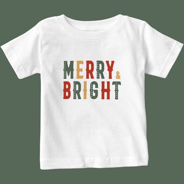 Camiseta De Bebé Feliz Navidad, Feliz y Brillante (Subido por el creador)