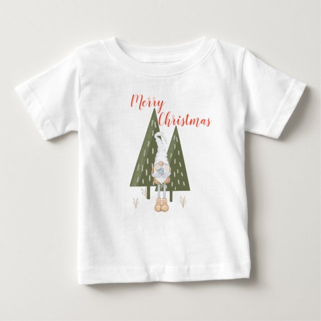 Camiseta De Bebé Feliz Navidad Gnomo Bonito Combinación (Anverso)