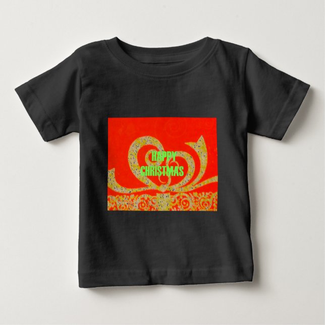 Camiseta De Bebé Feliz Navidad Golden Red Snowflex.jpg (Anverso)