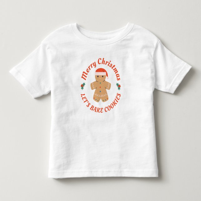 Camiseta De Bebé Feliz Navidad Hagamos galletas con pan de jengibre (Anverso)