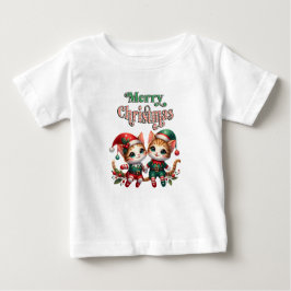 Camiseta De Bebé Feliz Navidad Kitten Elves