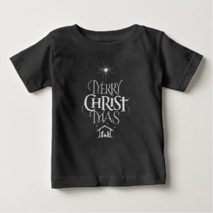 Camiseta De Bebé Feliz Navidad Navidades cristianos Black Chalk