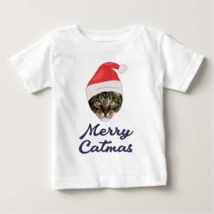 Camiseta De Bebé Feliz Navidad, Navidades Invitación a Gato Santa h