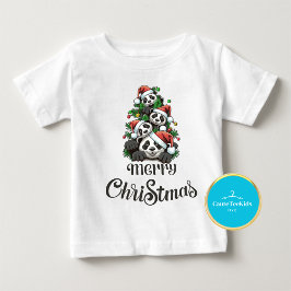 Camiseta De Bebé Feliz Navidad Panda (camiseta familiar)