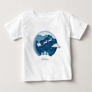 Camiseta De Bebé Feliz Navidad - Papá Noel con la nieve cayendo cam