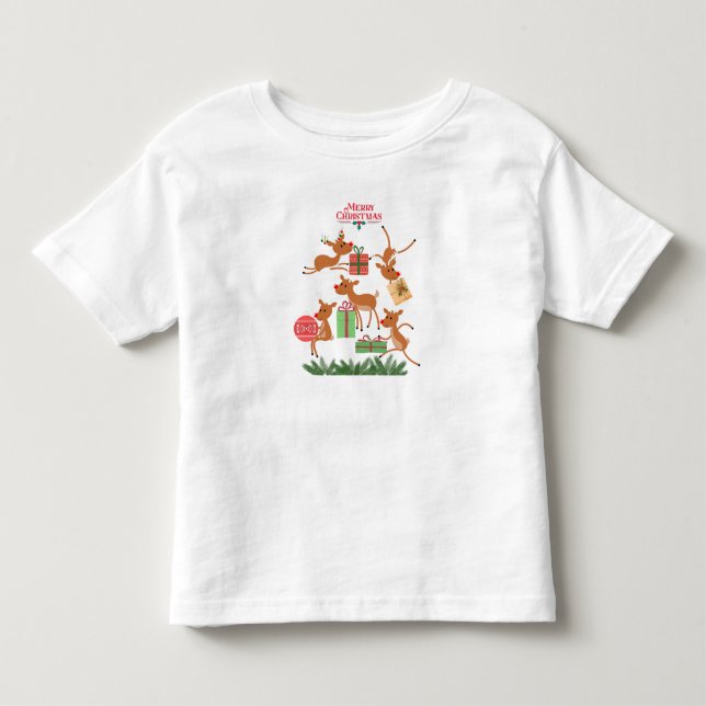 Camiseta De Bebé Feliz navidad reno (Anverso)