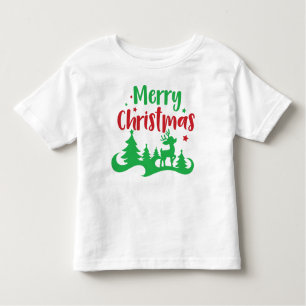Camiseta De Bebé Feliz Navidad, reno, árbol de Navidad, estrellas