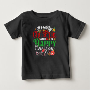 Camiseta De Bebé Feliz Navidad y Feliz Año Nuevo