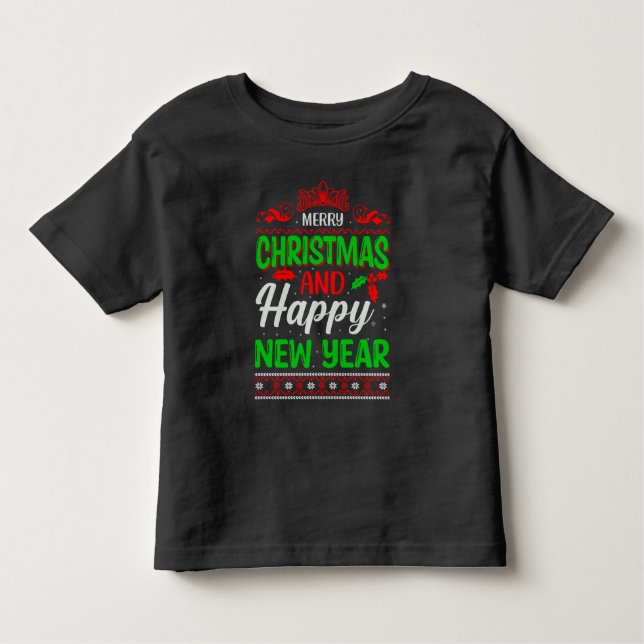 Camiseta De Bebé Feliz Navidad Y Feliz Año Nuevo-61064 (Anverso)
