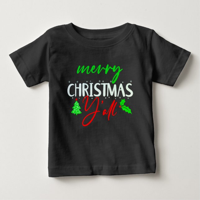 Camiseta De Bebé Feliz Navidad Y'all-85217 (Anverso)