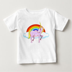 Camiseta De Bebé Feliz niño unicornio Ruffle Tee