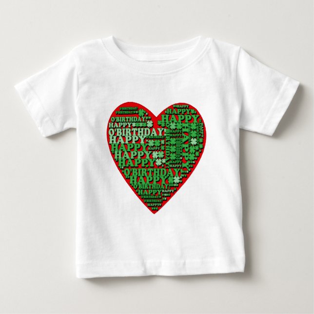 Camiseta De Bebé Feliz O'Cumpleaños San Patrón Día de Cumpleaños Ts (Anverso)