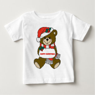 Camiseta De Bebé Feliz oso Navidad