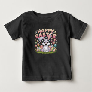 Camiseta De Bebé Feliz Pascua 2025  Huevos Conejo Conejito Lindo