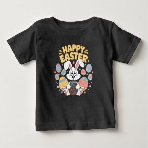 Camiseta De Bebé Feliz Pascua 2025 Huevos Conejo Conejo Cute