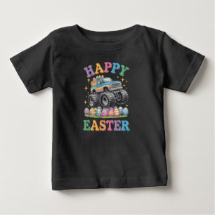 Camiseta De Bebé Feliz Pascua Camión Monstruo Divertido Aplasta Hue