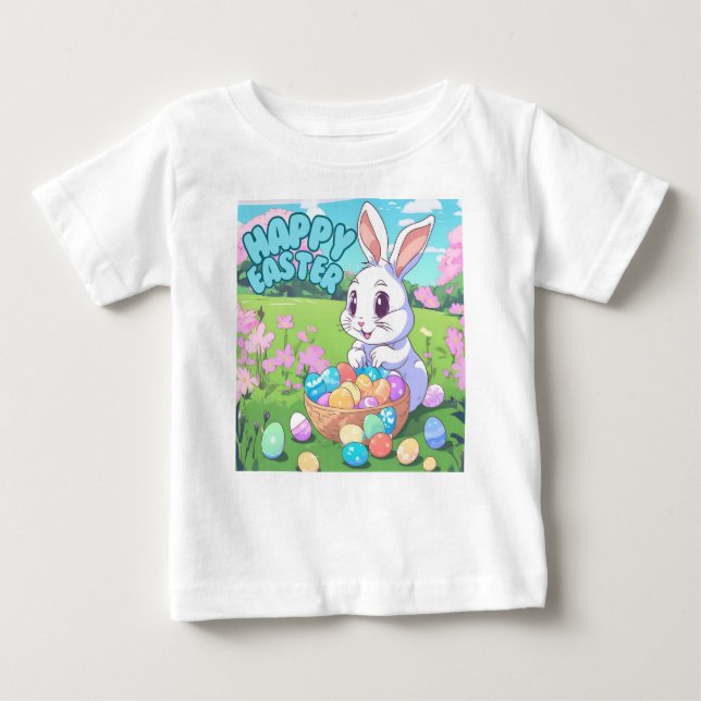 Camiseta De Bebé Feliz Pascua - Conejo de Pascua (Anverso)