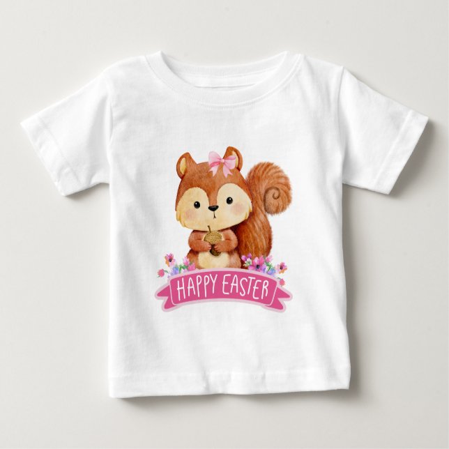 Camiseta De Bebé Feliz Pascua de Ardilla  (Anverso)