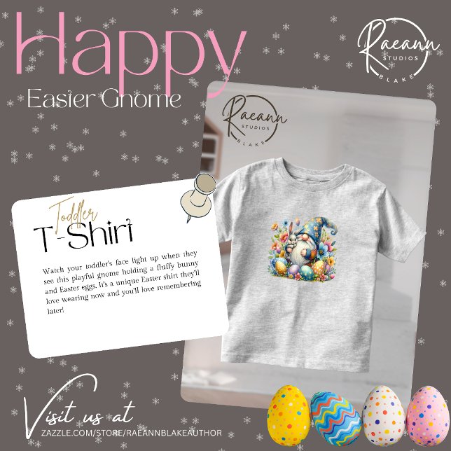 Camiseta De Bebé Feliz Pascua Gnome Toddler T-Shirt (Subido por el creador)