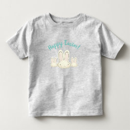 Camiseta De Bebé Feliz Pascua lindo guión personalizado de conejos