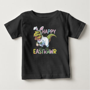 Camiseta De Bebé Feliz Pascua T Rex Pascua Dinosaurio Conejo Huevo