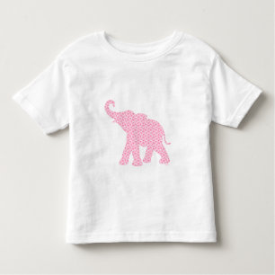 Camiseta De Bebé Felíz patrón de elefante rosa