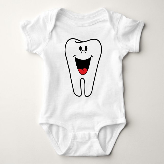 Camiseta De Bebé Feliz personalizable de dientes para tu práctica d (Anverso)