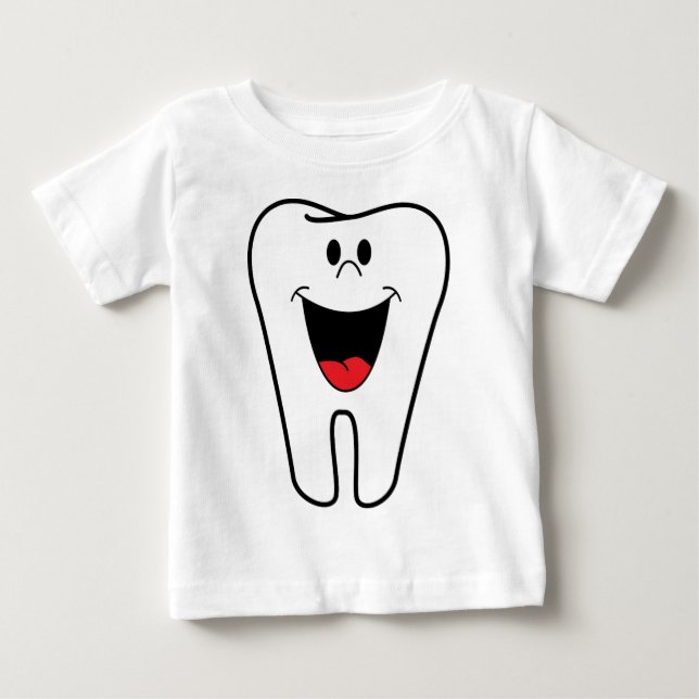 Camiseta De Bebé Feliz personalizable de dientes para tu práctica d (Anverso)