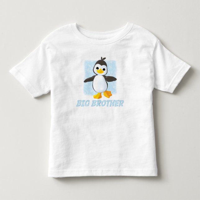 Camiseta De Bebé Feliz Pingüino Gran Hermano (Anverso)