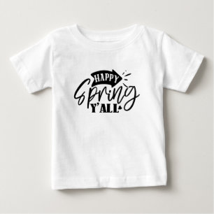 Camiseta De Bebé Feliz Primavera a Todos Tipografía Diseño-49765