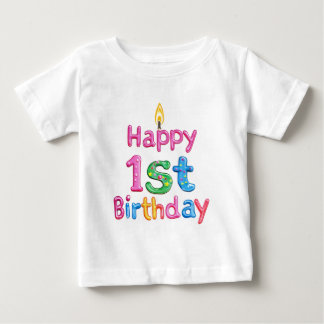 Camiseta De Bebé Feliz primer cumpleaños - Diseño de textos de cele
