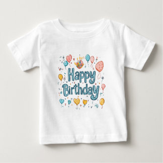 Camiseta De Bebé Feliz primer cumpleaños - globo mate