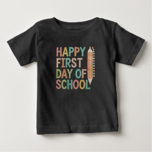Camiseta De Bebé Feliz Primer Día de Escuela Regreso a la Escuela