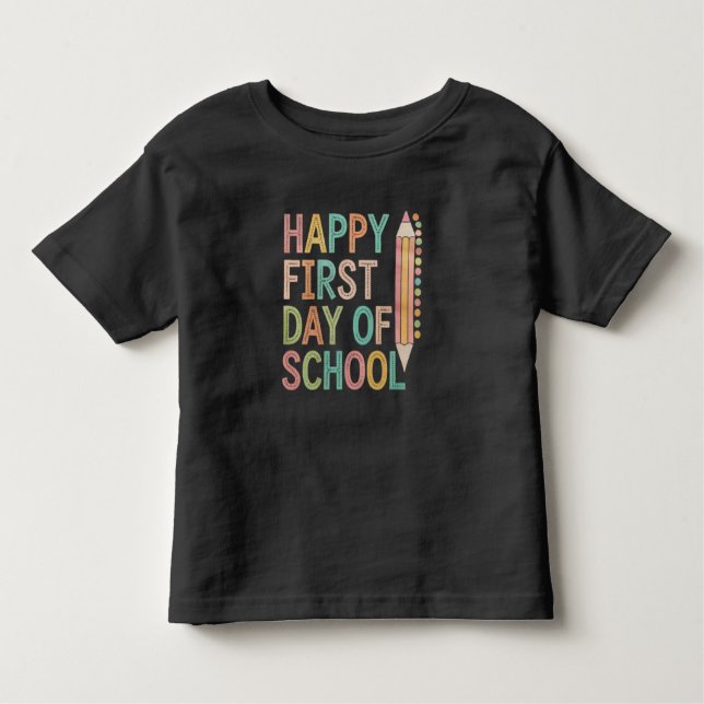 Camiseta De Bebé Feliz primer día escolar de vuelta a la escuela (Anverso)