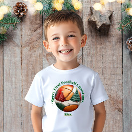 Camiseta De Bebé Feliz primer Navidad de fútbol regalo para bebé